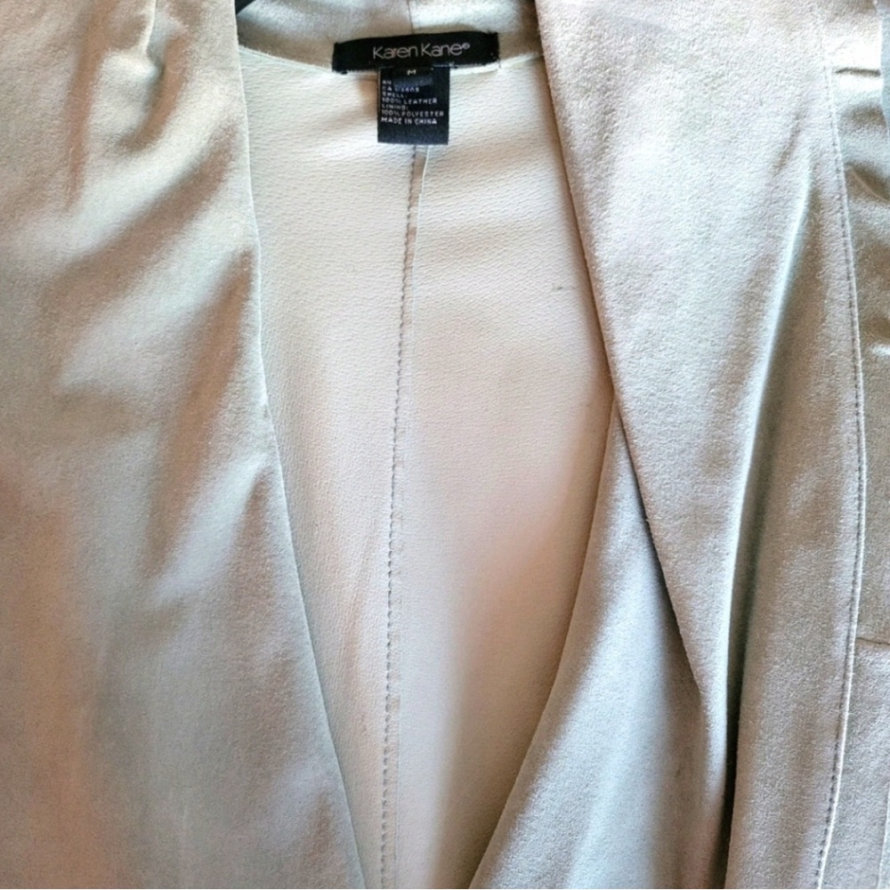 KAREN KANE Vintage Genuine Suede Mint Green Belted Jacket, Medium (& Small) - Picture 6 of 6